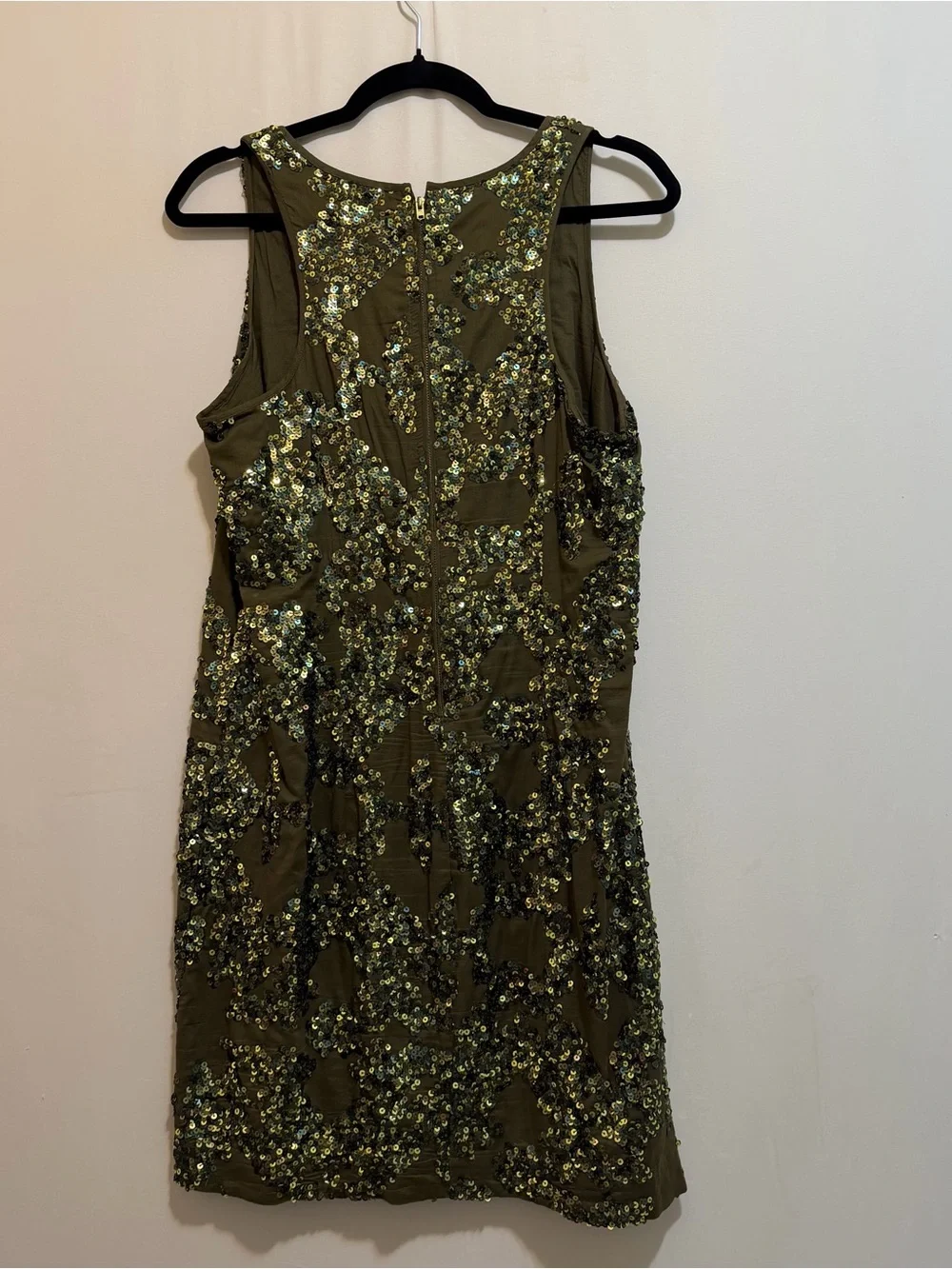 J. Crew Olive Sequin Midi Tank Dress size 6