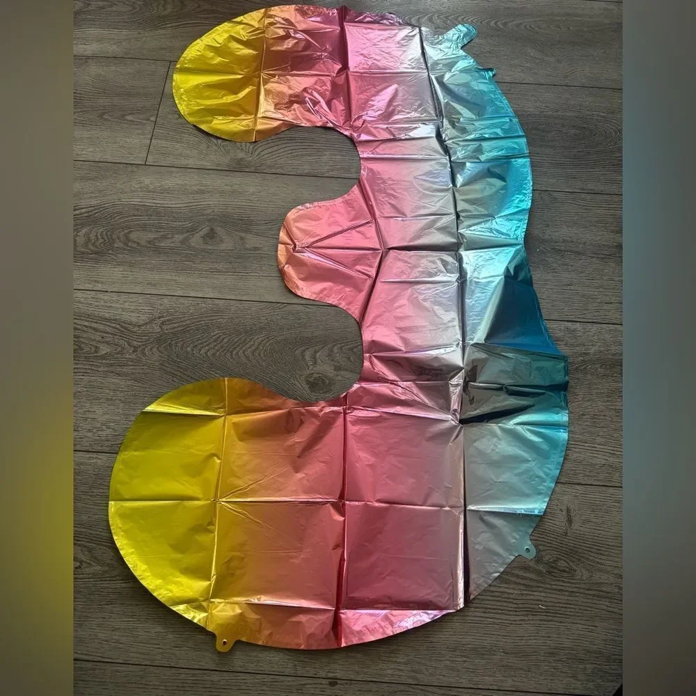 Colorful Cupcake Balloons with a number 3