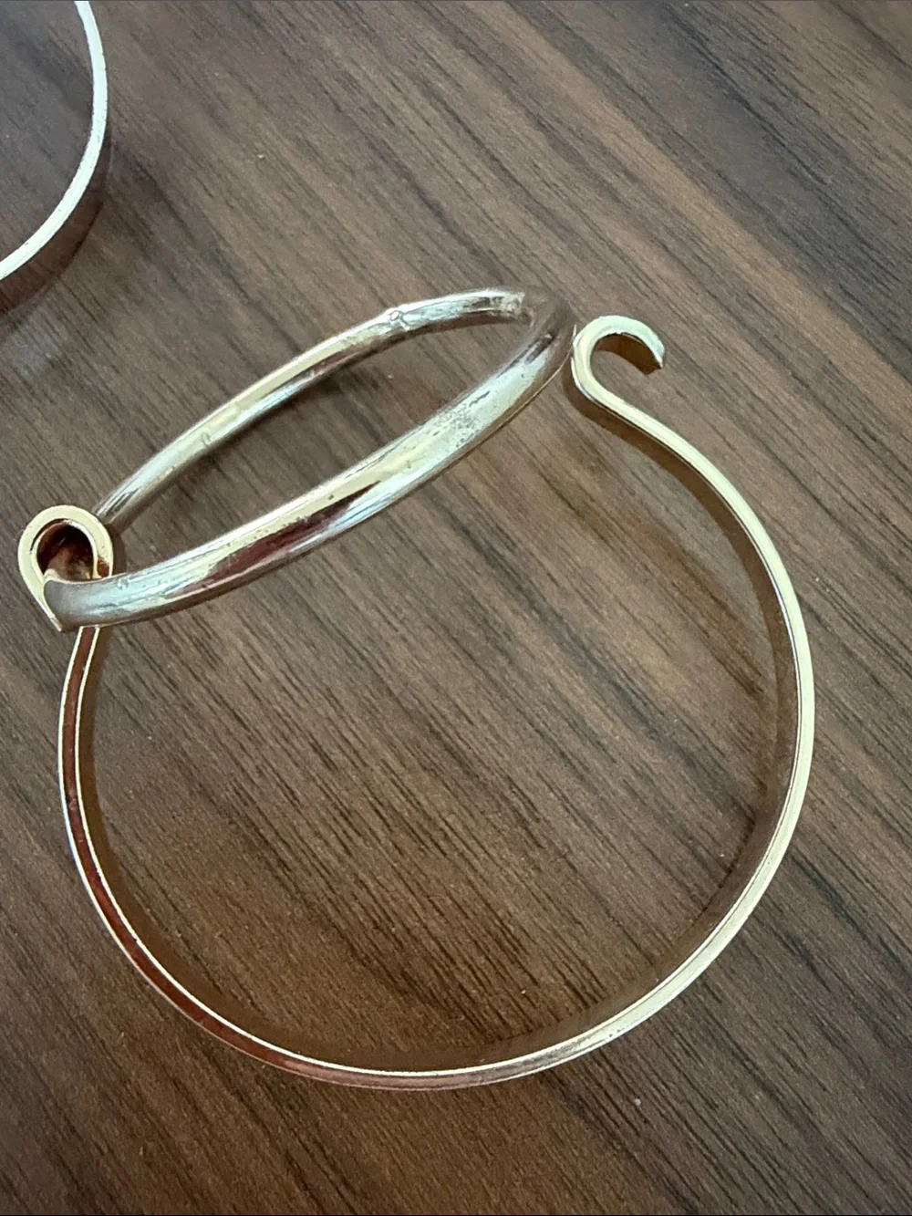Gold-Tone Hoop Women's Bangle and Rose Gold Hoop Bangle