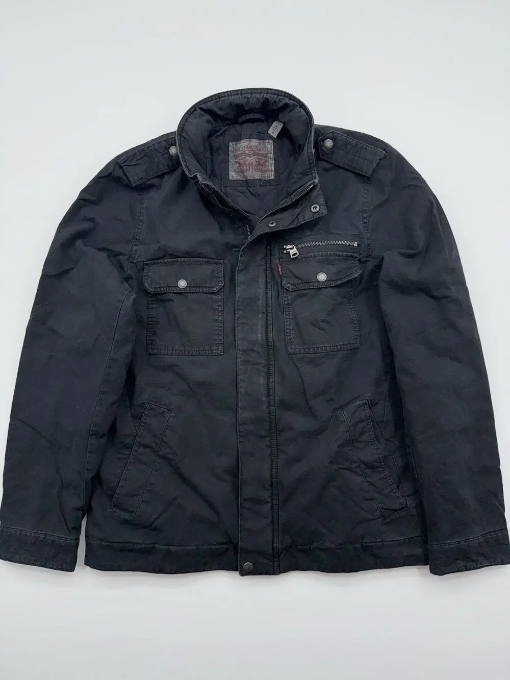 Levi's Two Pocket Military Insulated Cotton Jacket - Black - Men's Size Medium