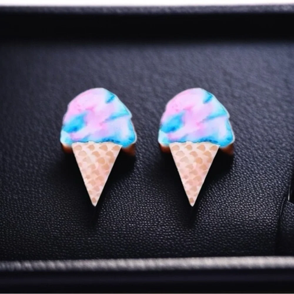 Sweeten Your Style: Adorable Cotton Candy Stud Earrings! 🍭✨ NWT Summertime Studs