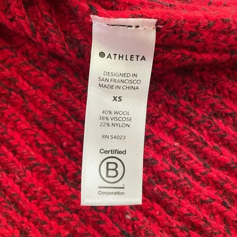 Athleta Sierra Crew Sweater Marled Candy Red - Size: XS