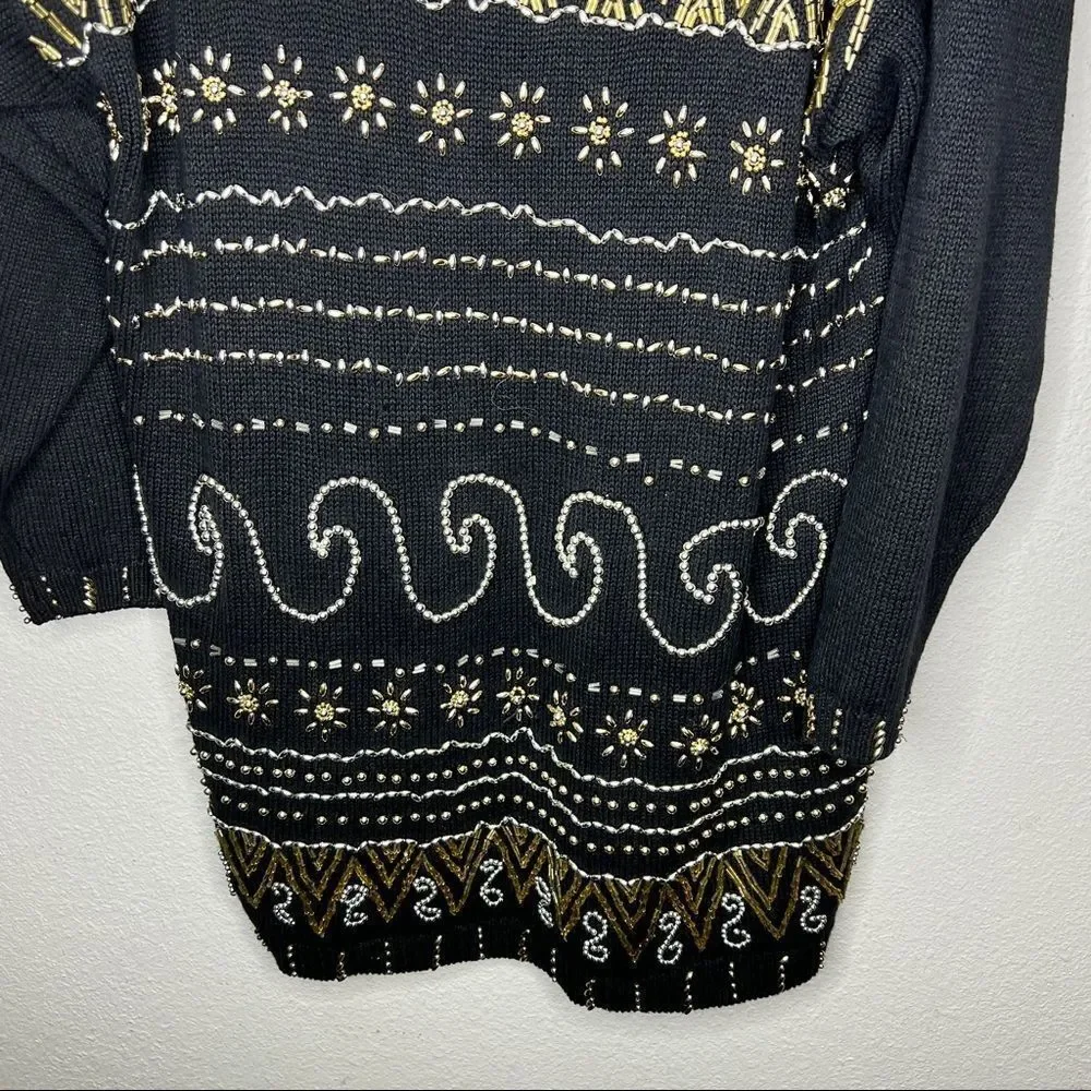 Vintage Victoria Jones Woman Long Beaded‎ Sweater