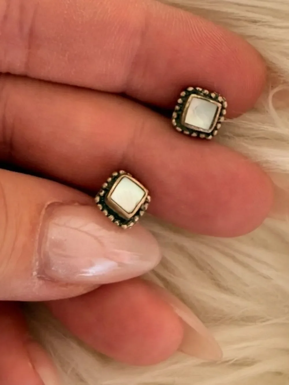 Moonstone stud earrings