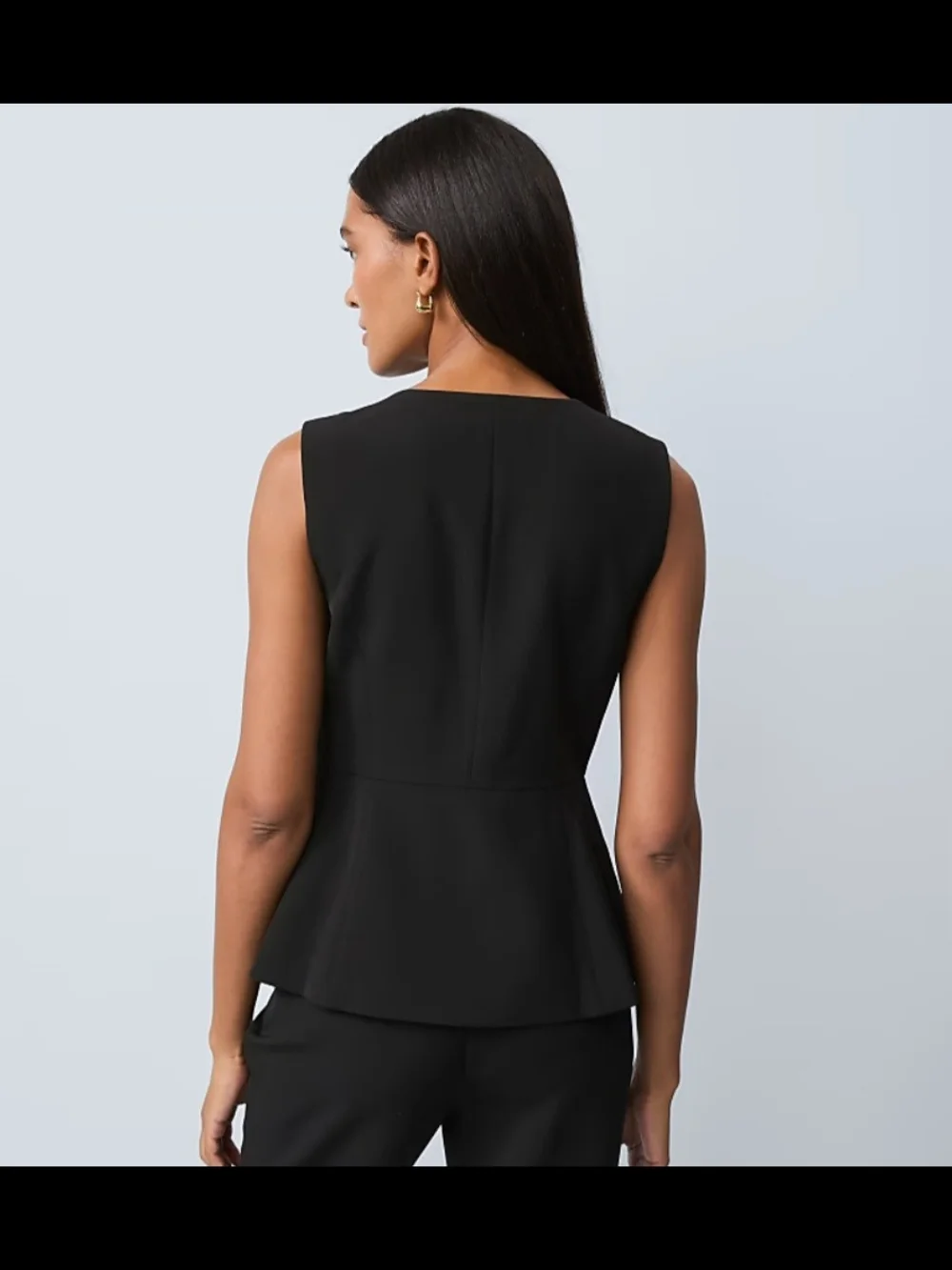 Ann Taylor Peplum Vest with Gold Knot Button