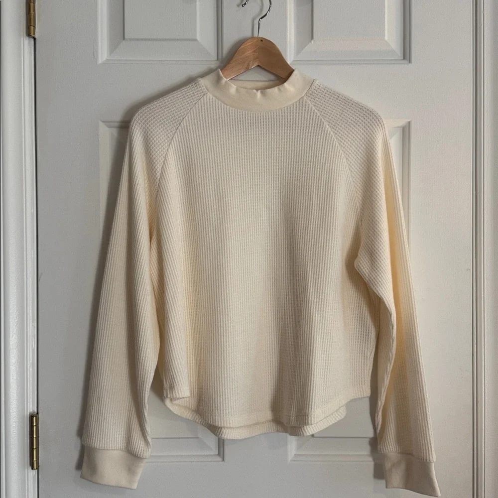 Madewell NWT Waffle Knit Crewneck Sweater Winter White Women’s Large