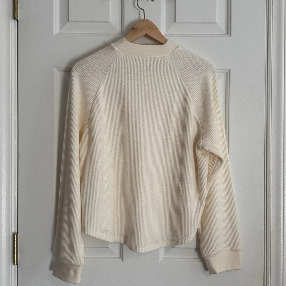 Madewell NWT Waffle Knit Crewneck Sweater Winter White Women’s Large