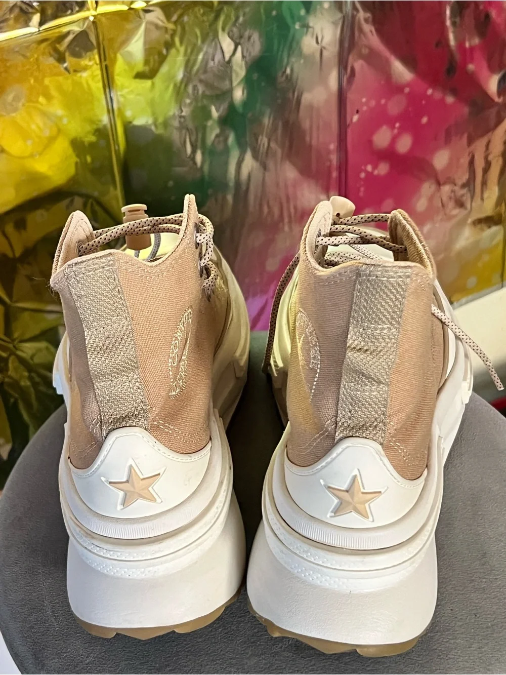 Converse Women's Tan Lace-Up High-Top Platform Boots