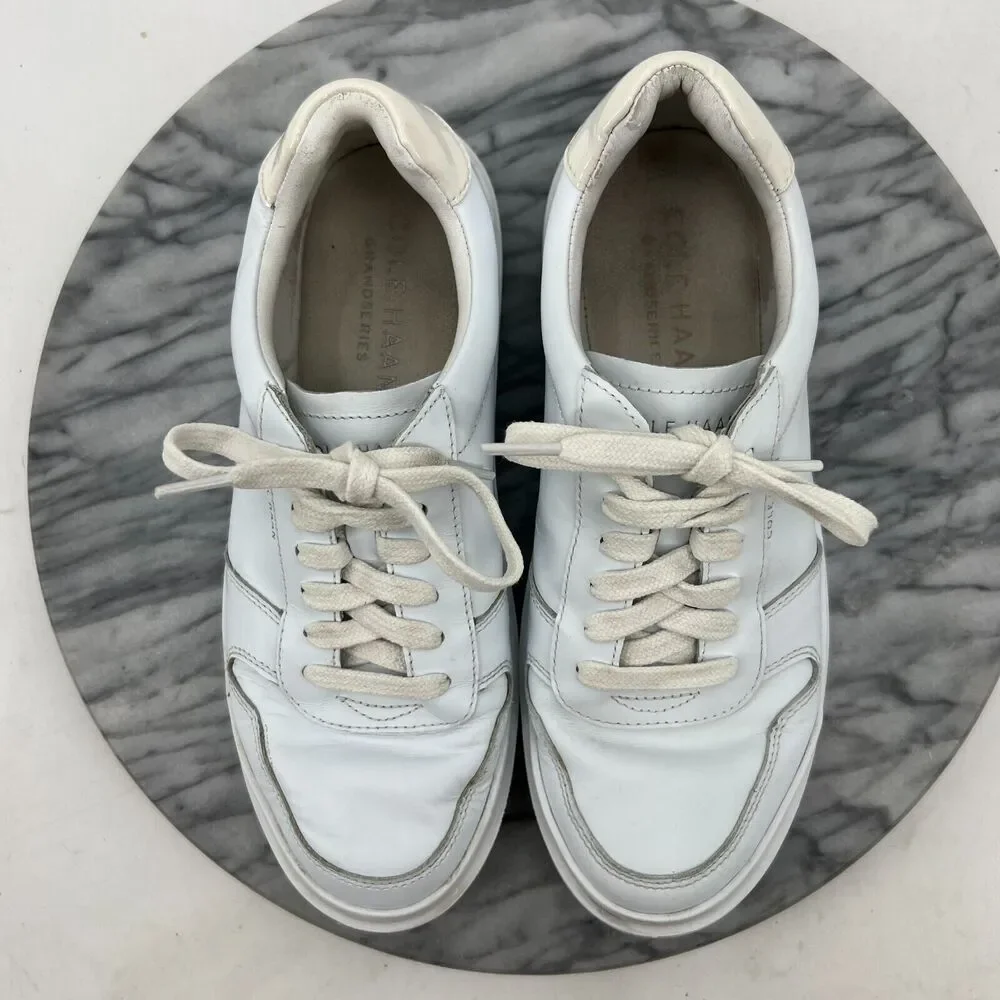 Cole Haan Grandpro Rally Court Shoes Womens 8 White Leather Sneakers W21919