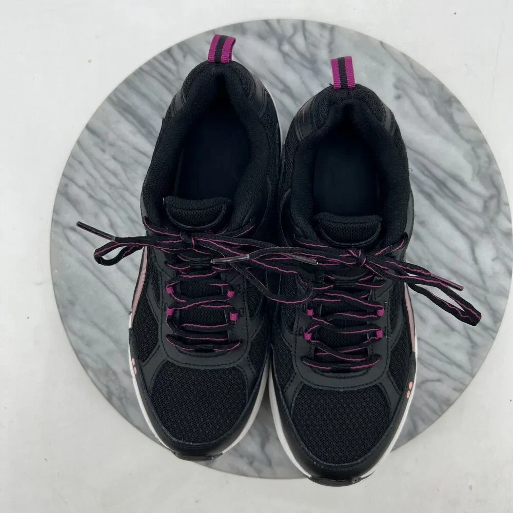 Ryka Impress Running Shoe Womens 8 Black Mesh Lace Up Walking Training Sneaker