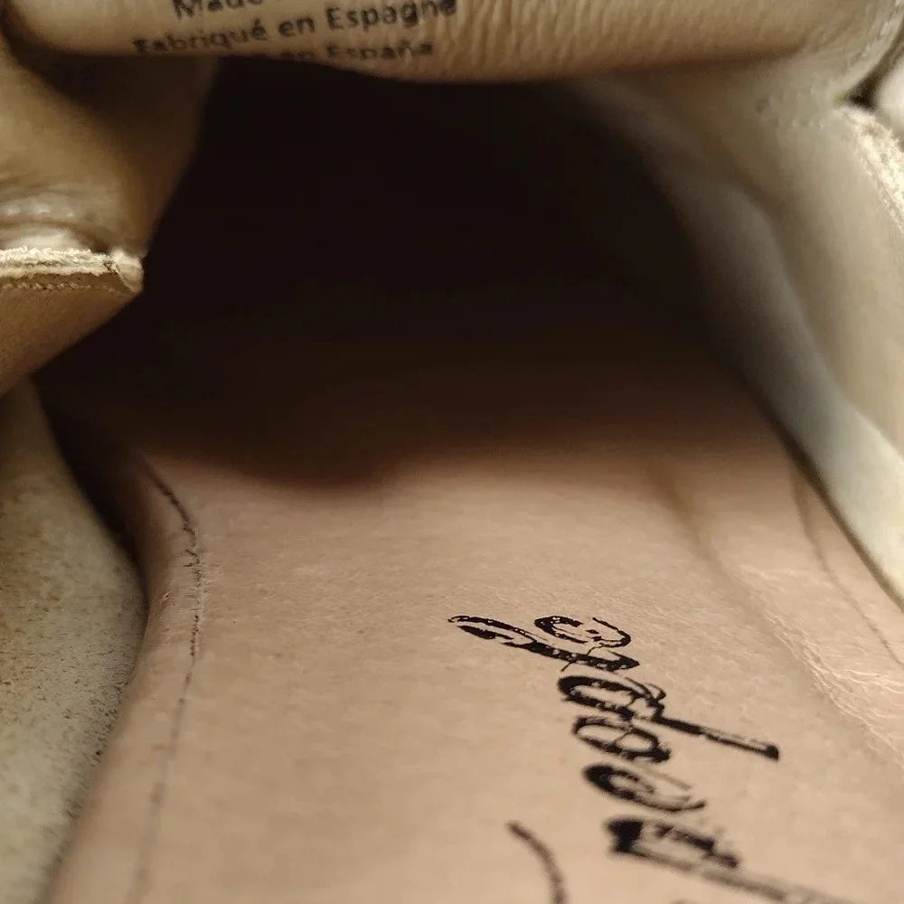 Free People at Ease Beige Tan Suede Leather Snakeskin Loafer Mule Sz 39 US 8-8.5