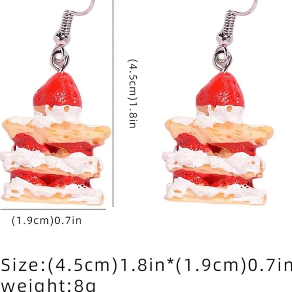 Strawberry Cake Slice Earrings