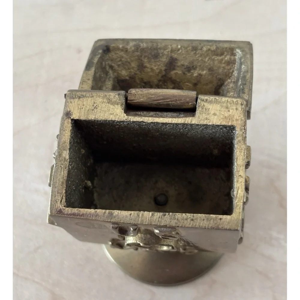 Vintage Solid Brass Mail Box Trinket Box US Mail 4