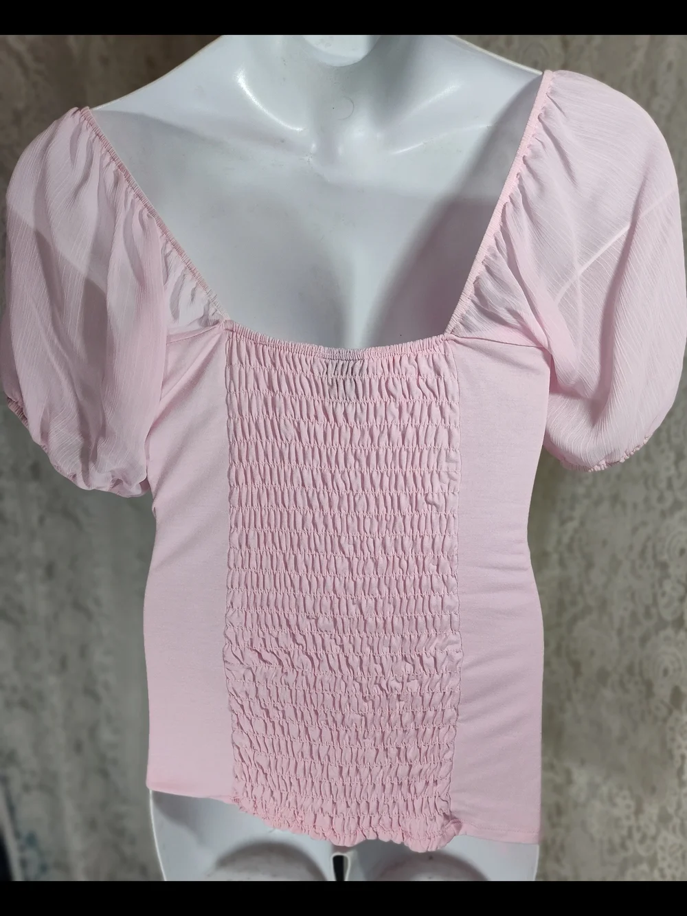 Rue21 Light Pink Top with Sheer Accents