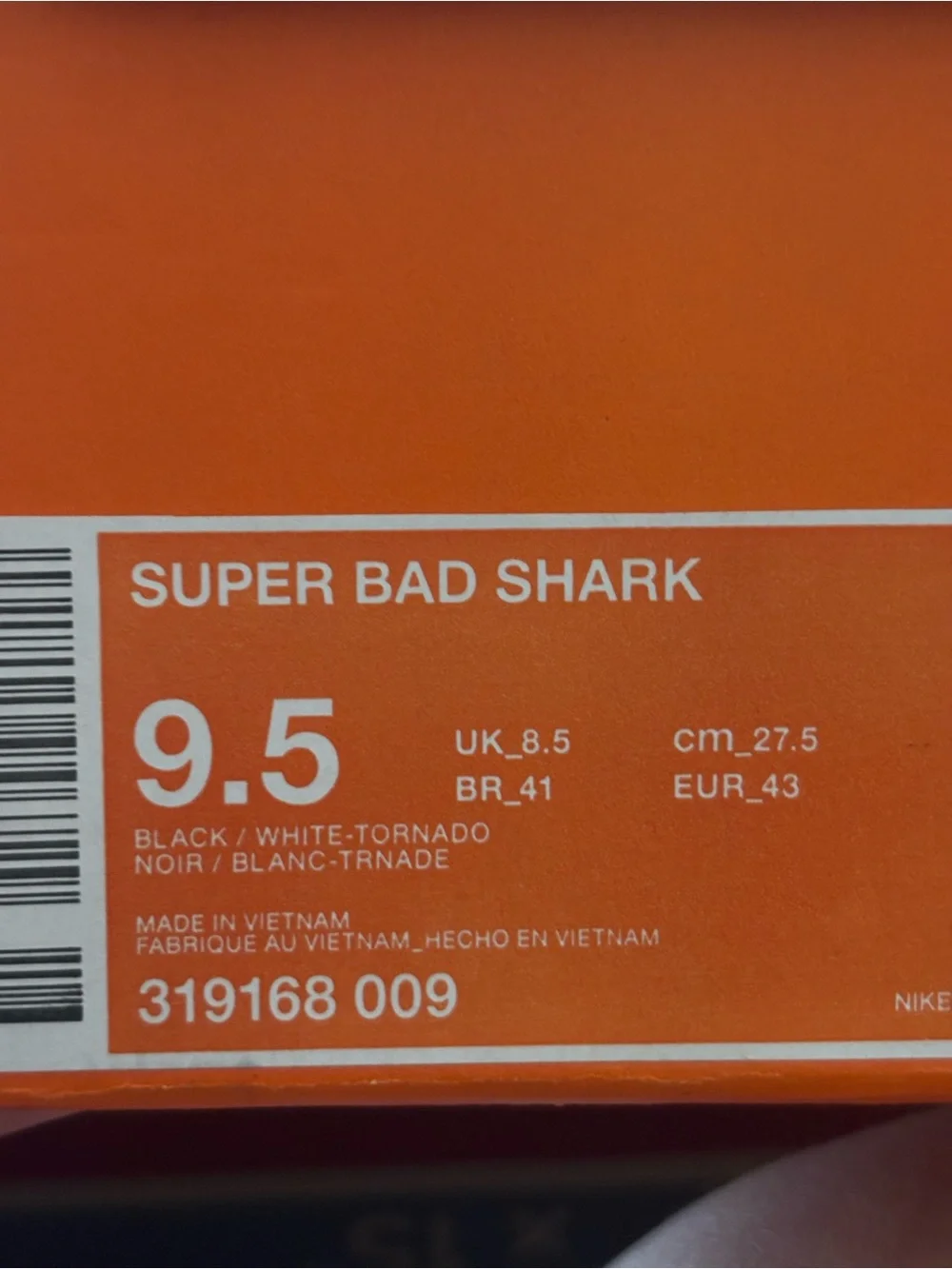 Nike product label