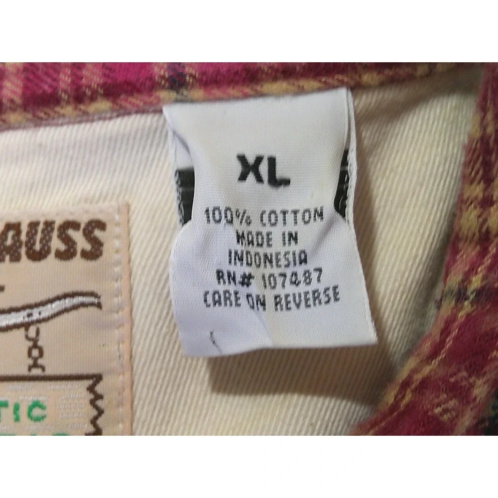 Levis Shirt‎ Mens Size XL Red Plaid Snap Buttons Western Cowboy Long Sleeve