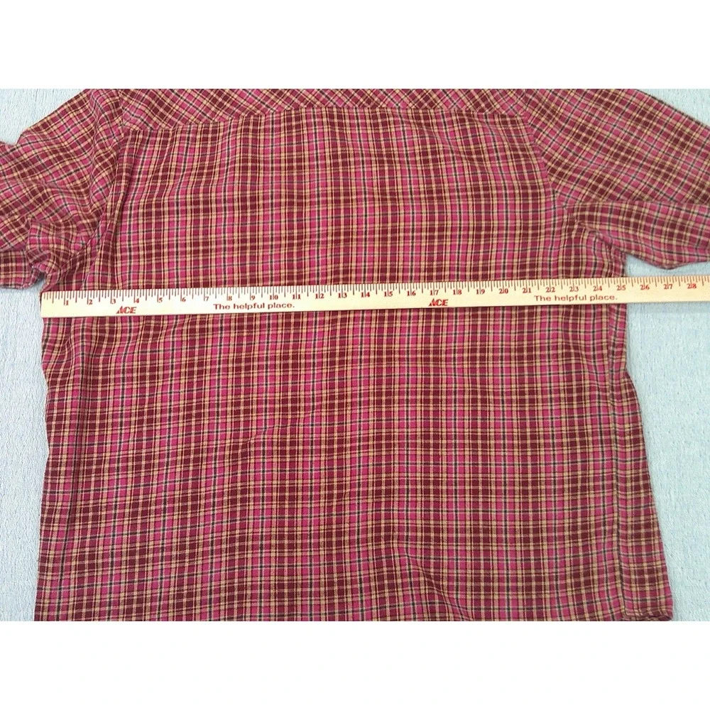 Levis Shirt‎ Mens Size XL Red Plaid Snap Buttons Western Cowboy Long Sleeve