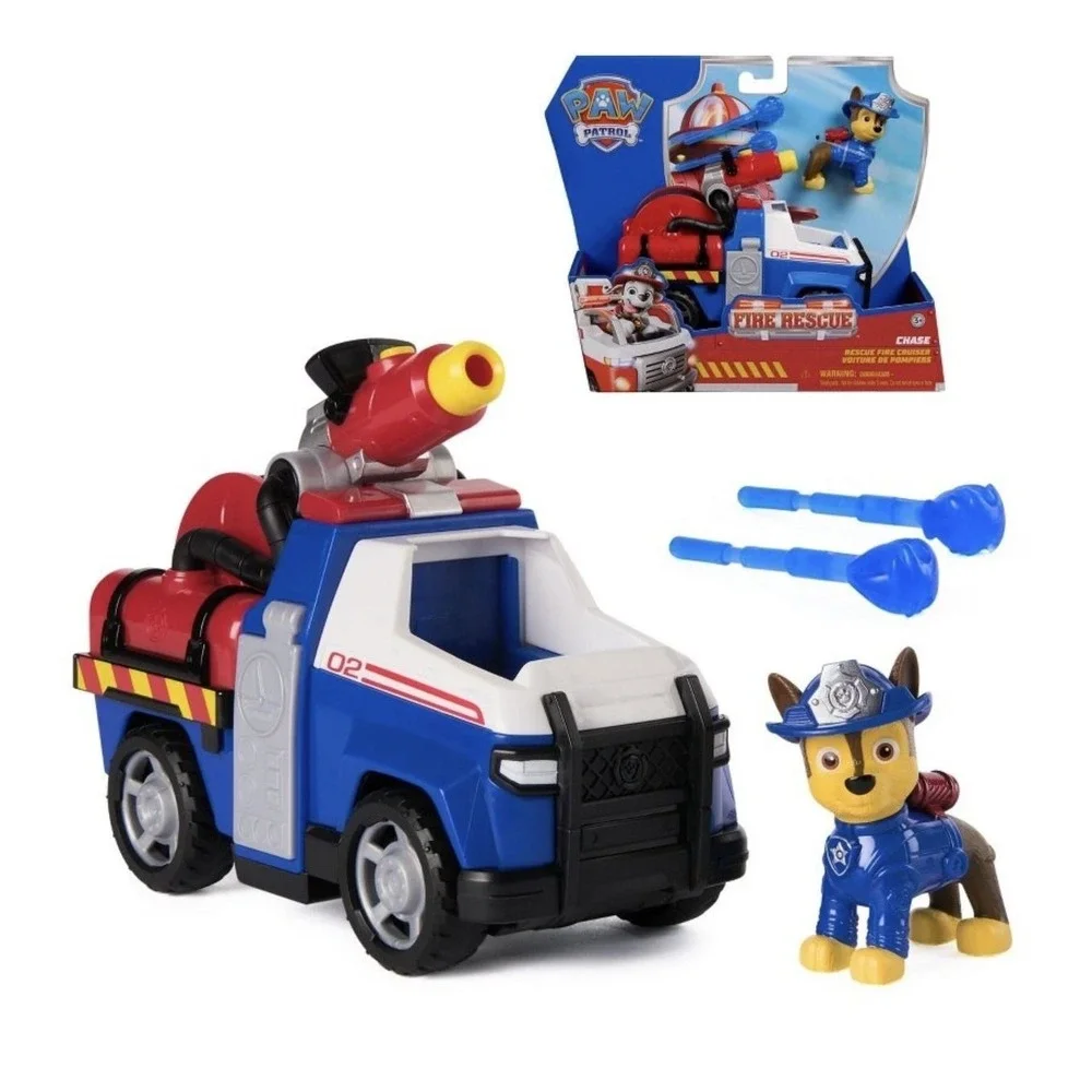 Paw Patrol Chase Rescue Fire Cruiser Kids Toy Blue New Launcher Action Figure‎