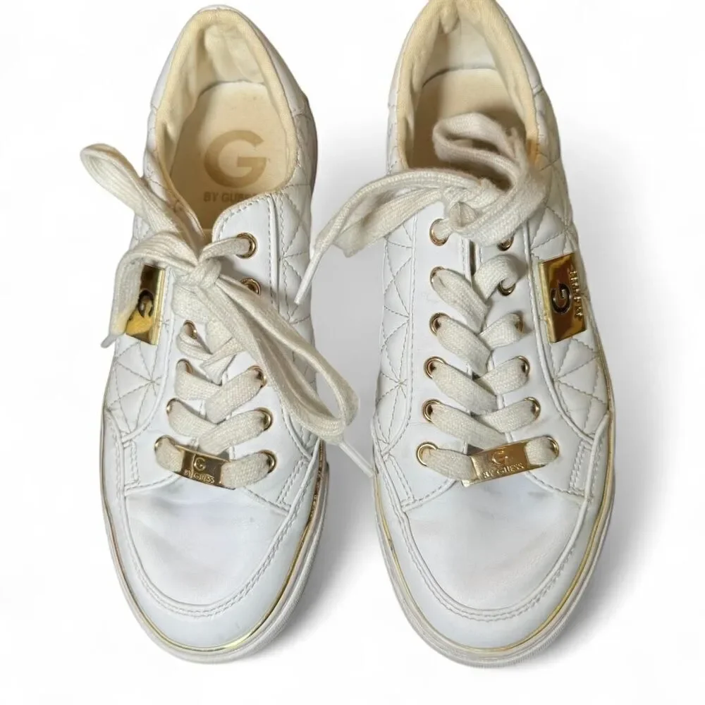 Guess white leather