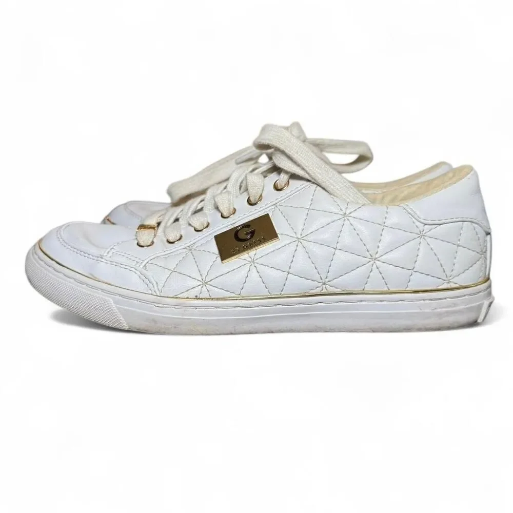 Guess white leather