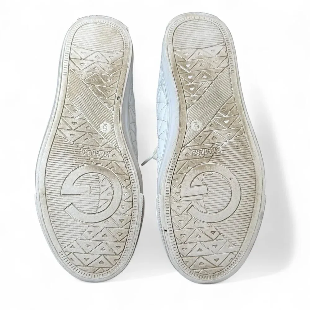 Guess white leather
