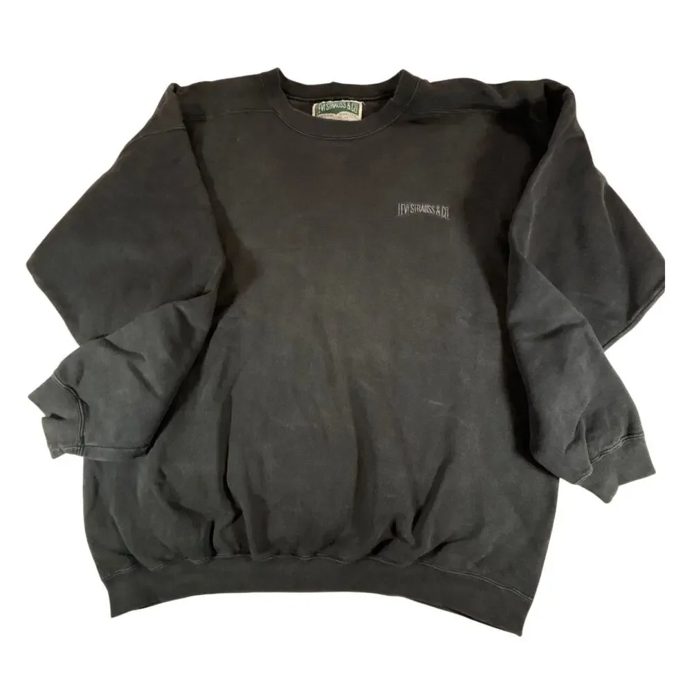 Vintage Levis Sweatshirt XL Black Embroidered Crewneck 90s‎ Streetwear