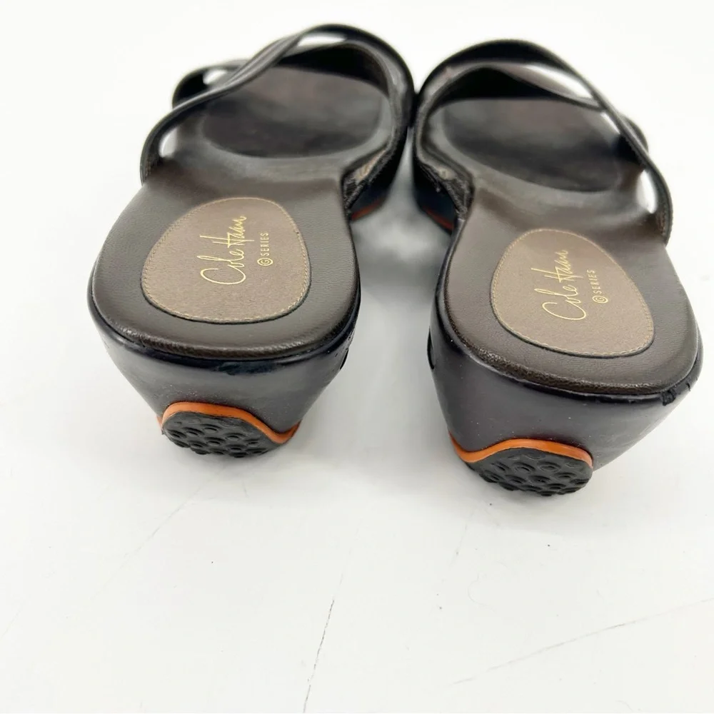 Brown Cole Haan Air Maddy Thong Wedge Sandal‎ Size 8.5AA Narrow