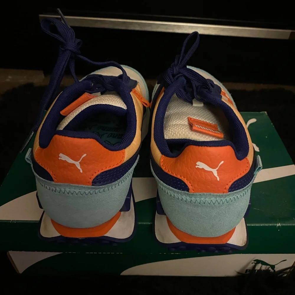 PUMA Kids' Blue, Orange & Light Teal Sneakers