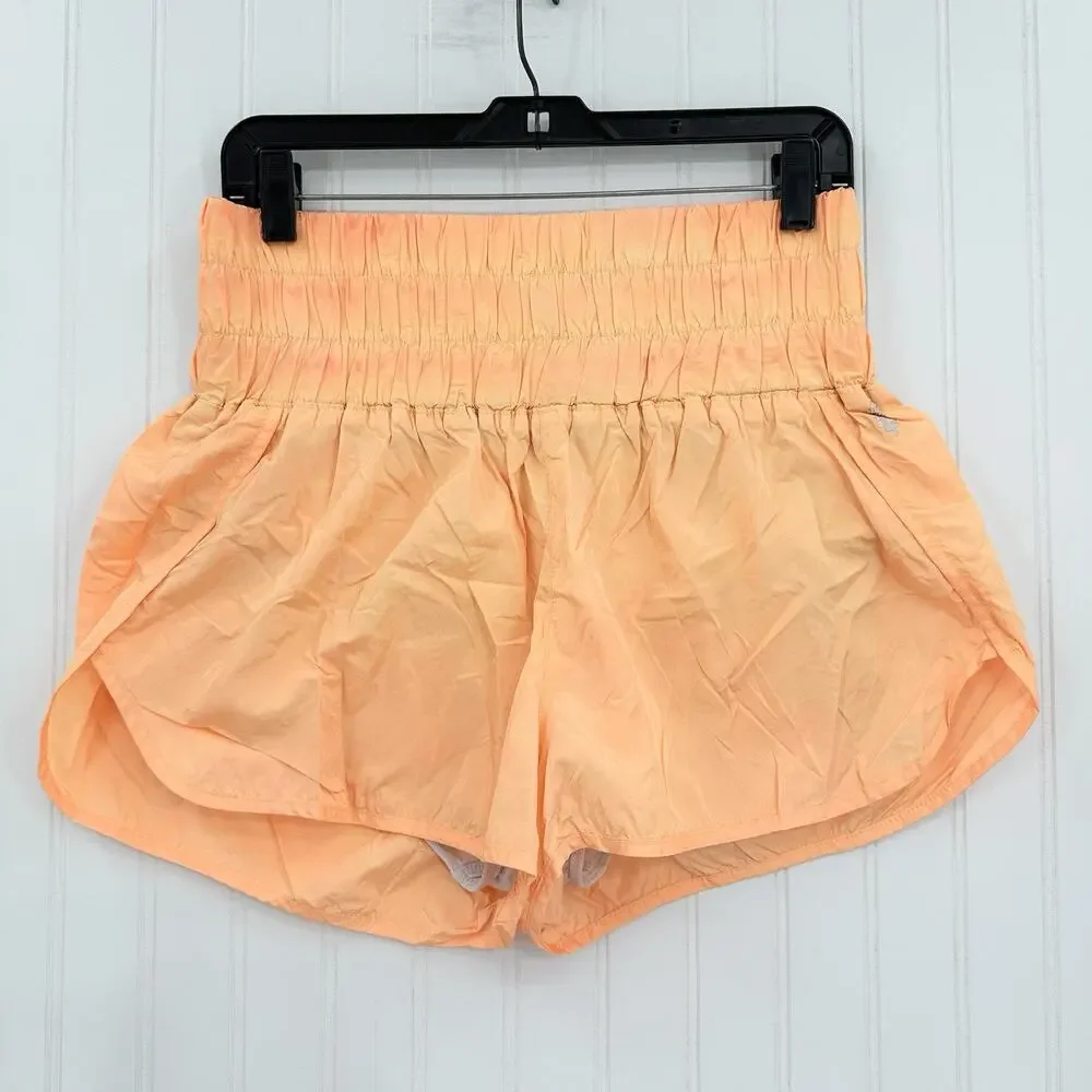 Free People Movement Shorts Womens Large The Way Home Short Orange Lined Running