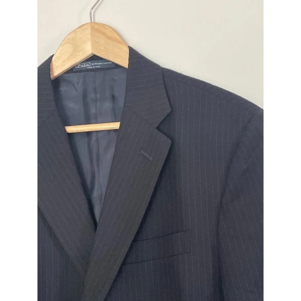 POLO by Ralph Lauren Men's Virgin Wool Extra Fine Striped Blazer 42 6R G84