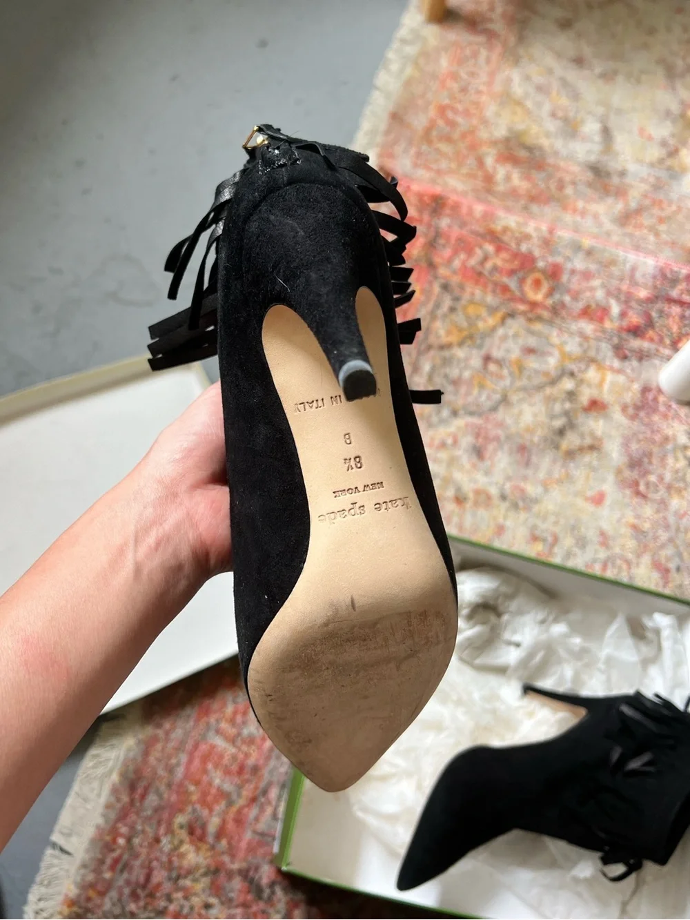 Kate Spade‎ Black Fringe Ankle Booties