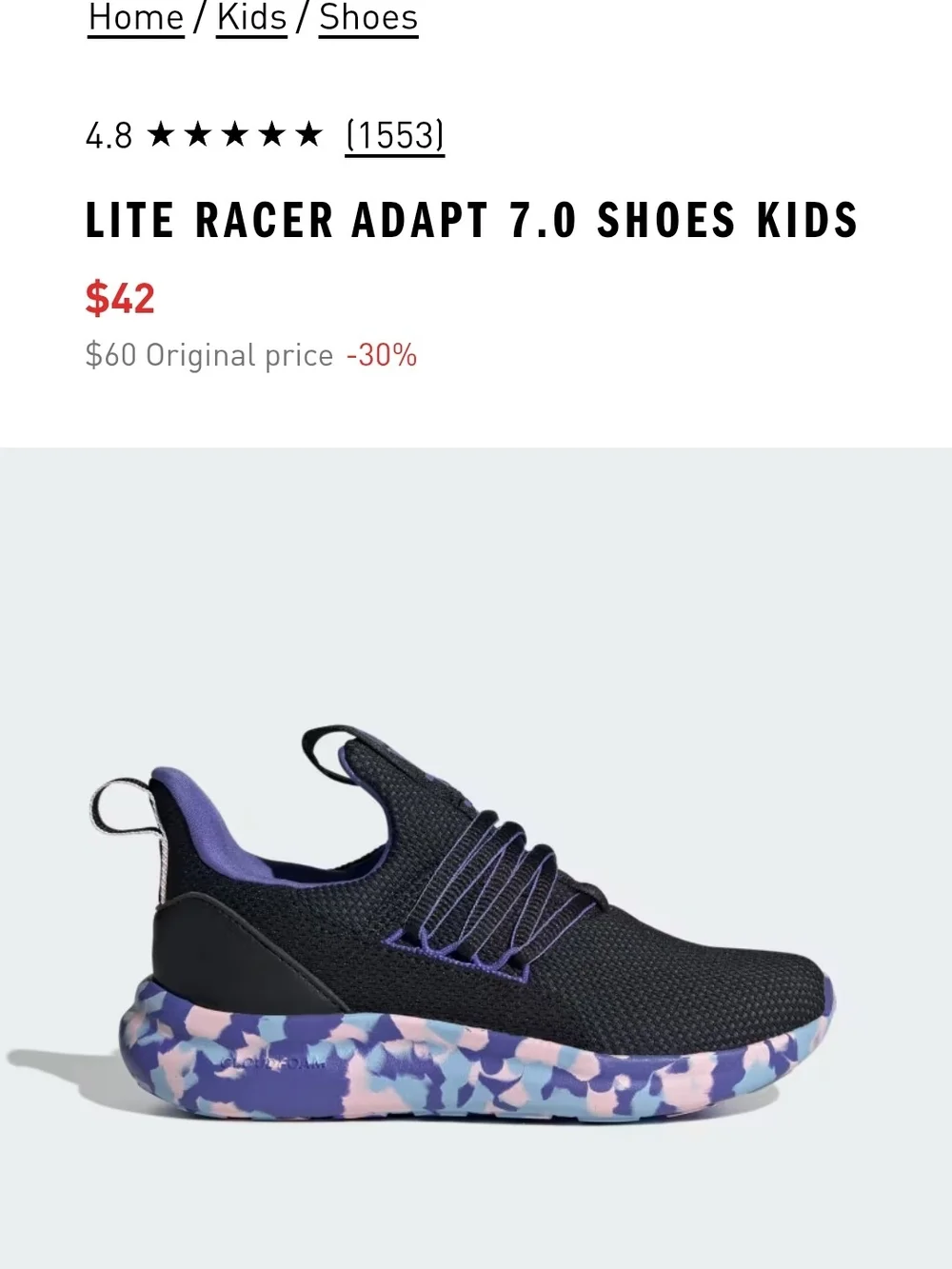 adidas Black and Purple Slip-On Sneakers