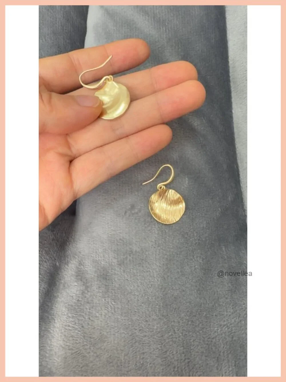 14K Gold Plated Drop Earrings Round Cubic Zirconia Hammered Disc Dangle Big