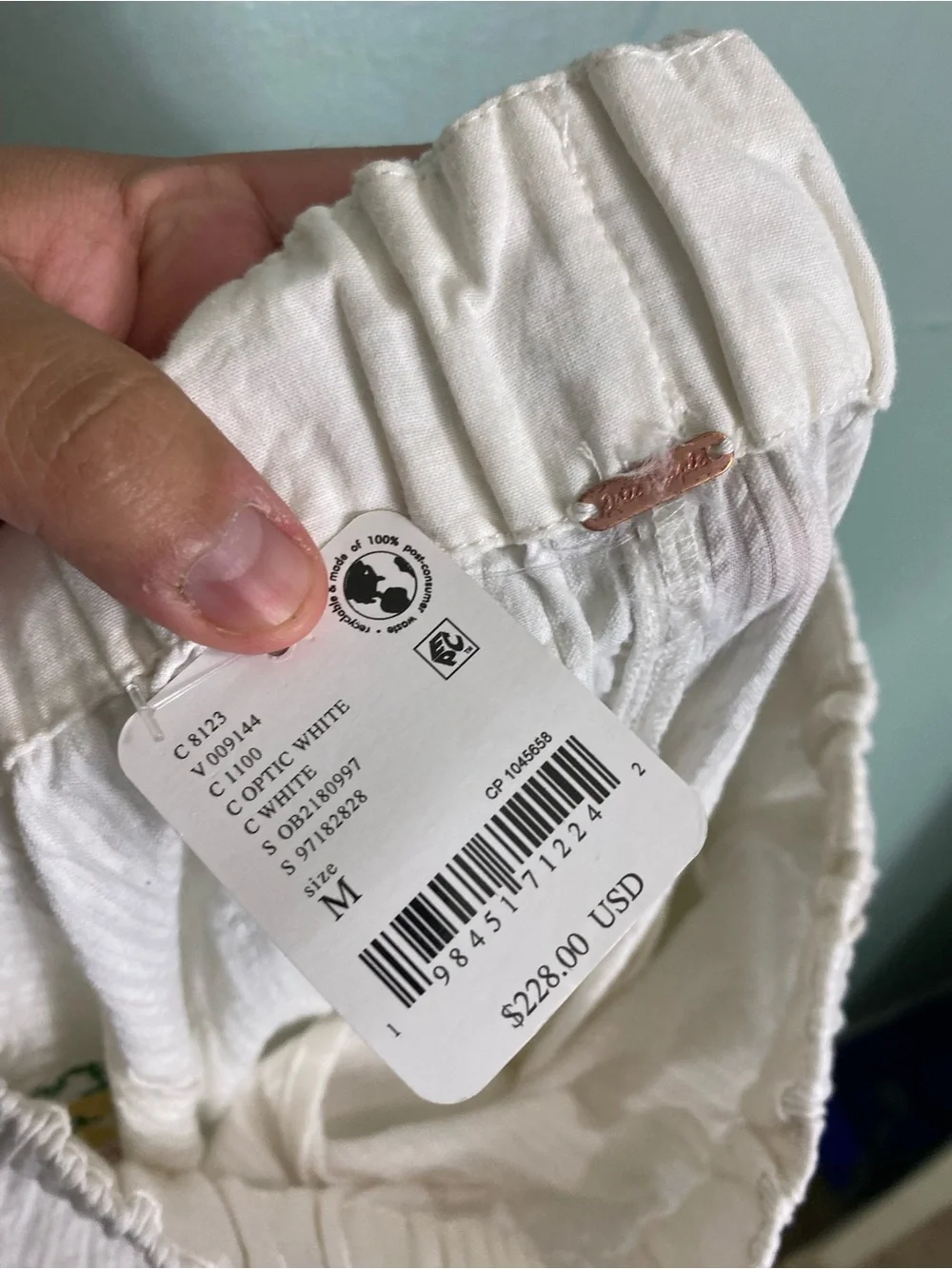 Free‎ People Spring Breeze Tie Pants Embroidered White Floral Medium
