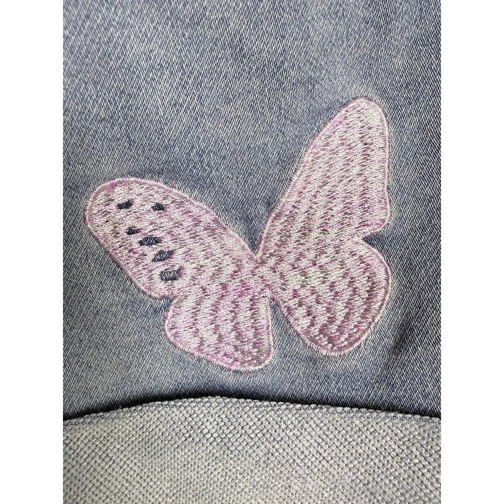 Cat & Jack Blue Denim Butterfly Embroidered Shorts Girls XL 14/16 7023
