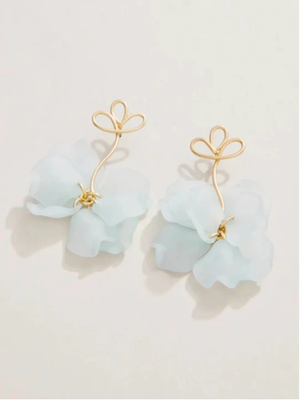449 18K gold plated Corolla drop earrings/wedding/bridal/dressy