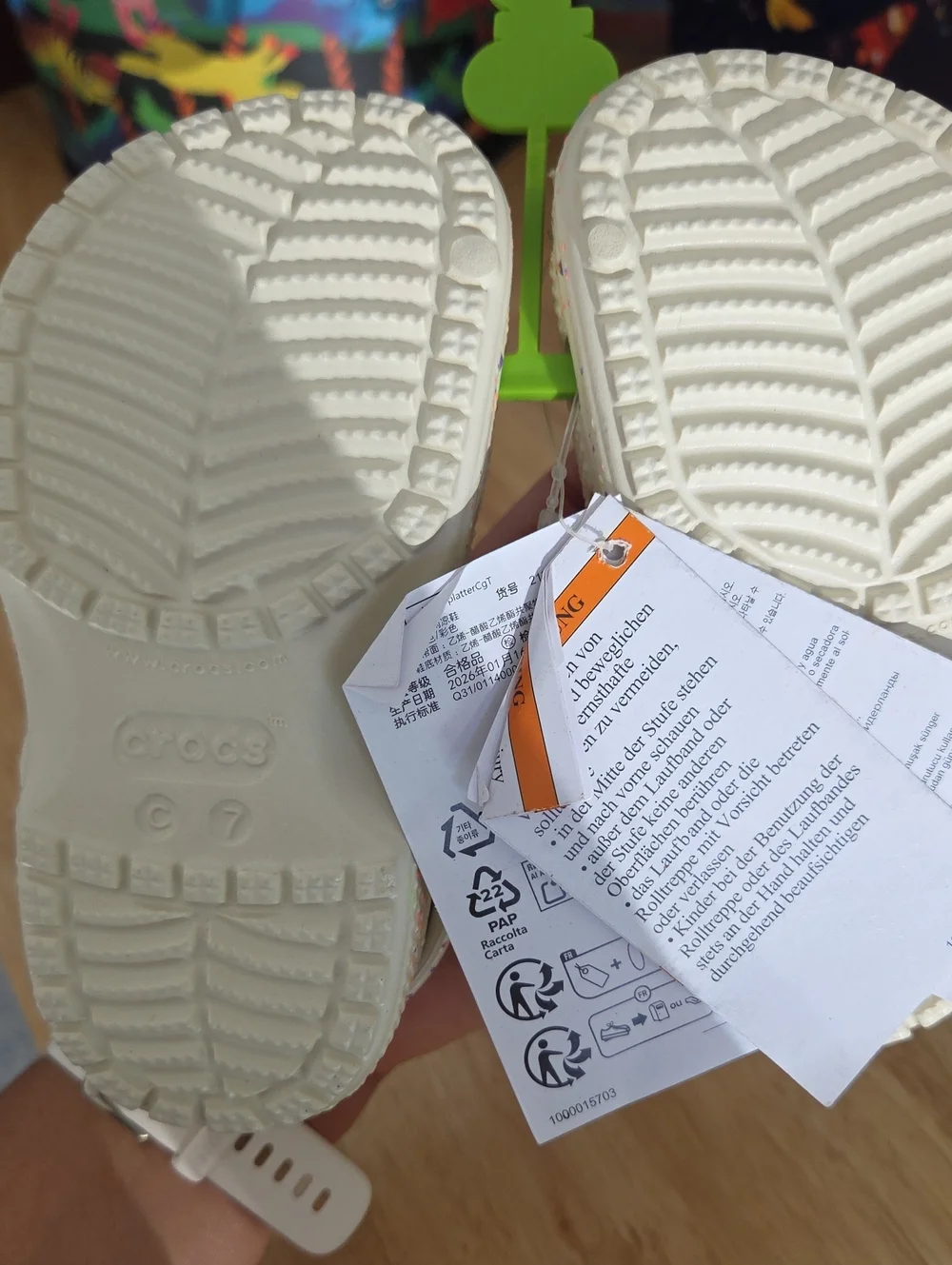 CROCS Toddler size 7C - Cream Glow in the Dark Clogs