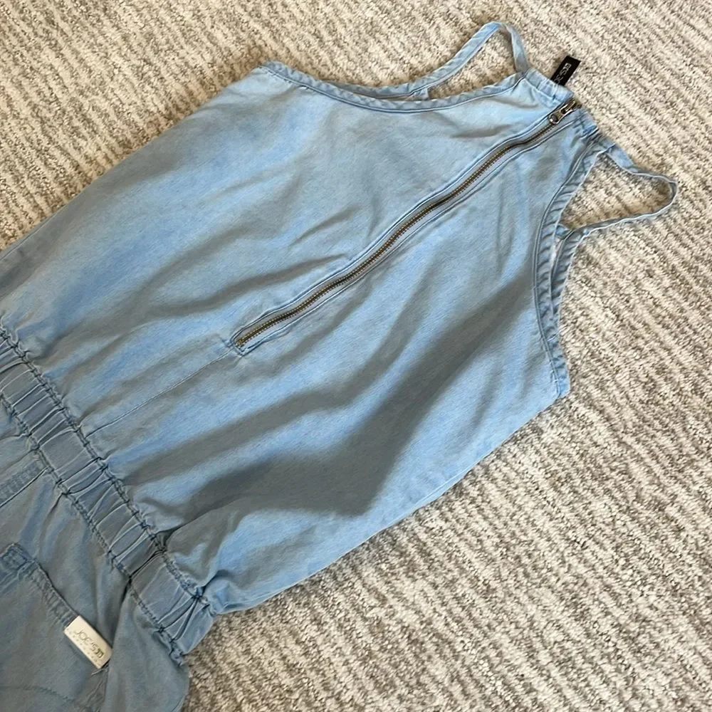 JOE'S Kids Chambray Tencel Denim Floral Embroidered Tank Romper Girls Size 10