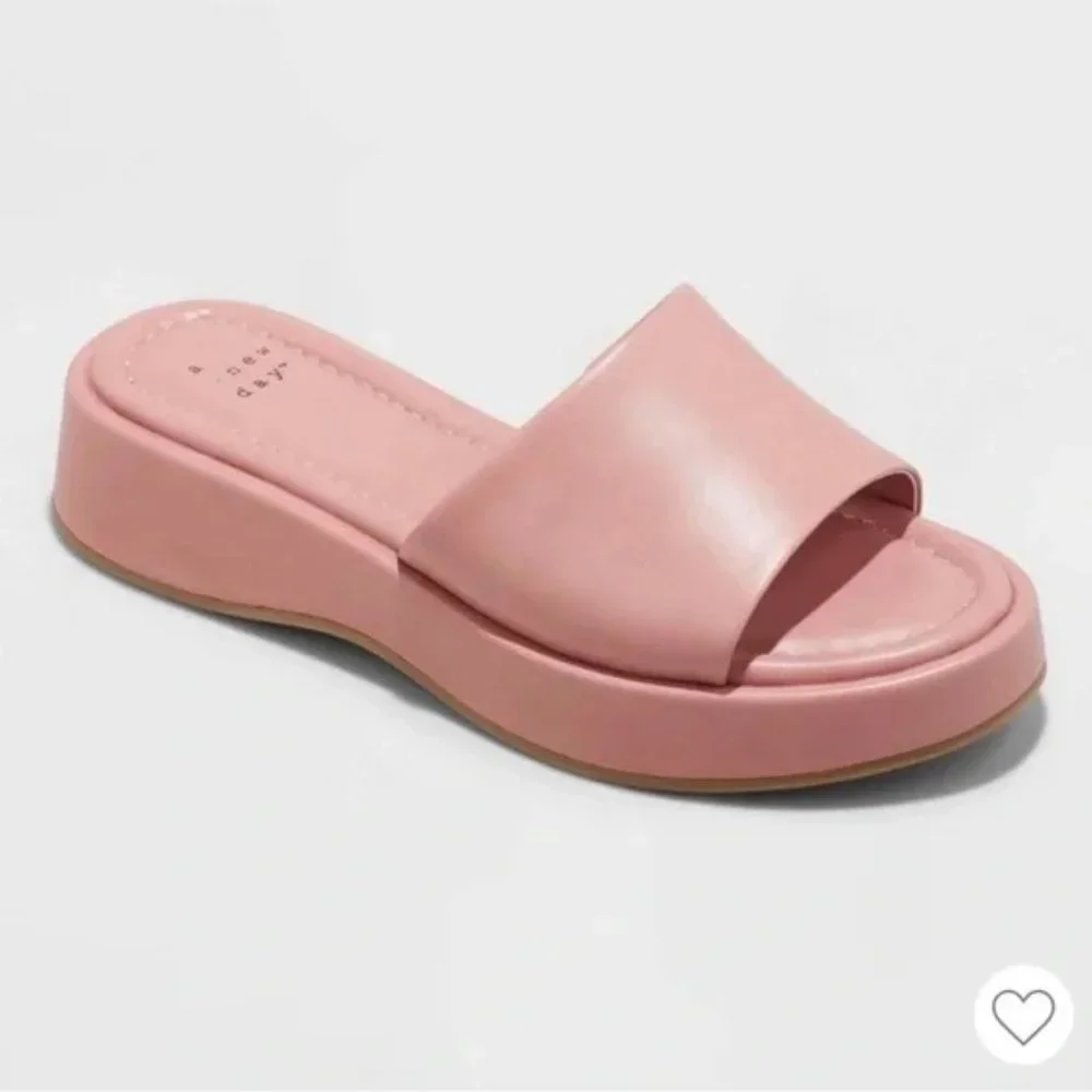 a new day Pink Platform Slide Sandals
