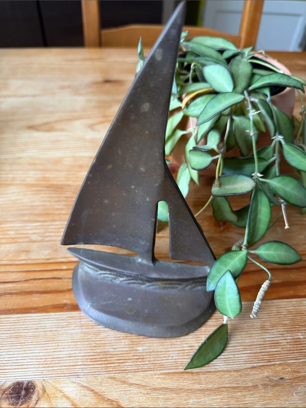 Vintage Brass Sailboat Figurine