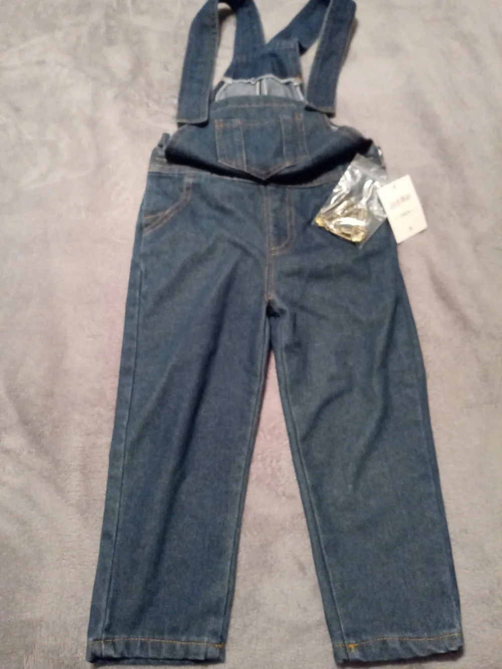 Denim Overalls with Front Pocket - Blue