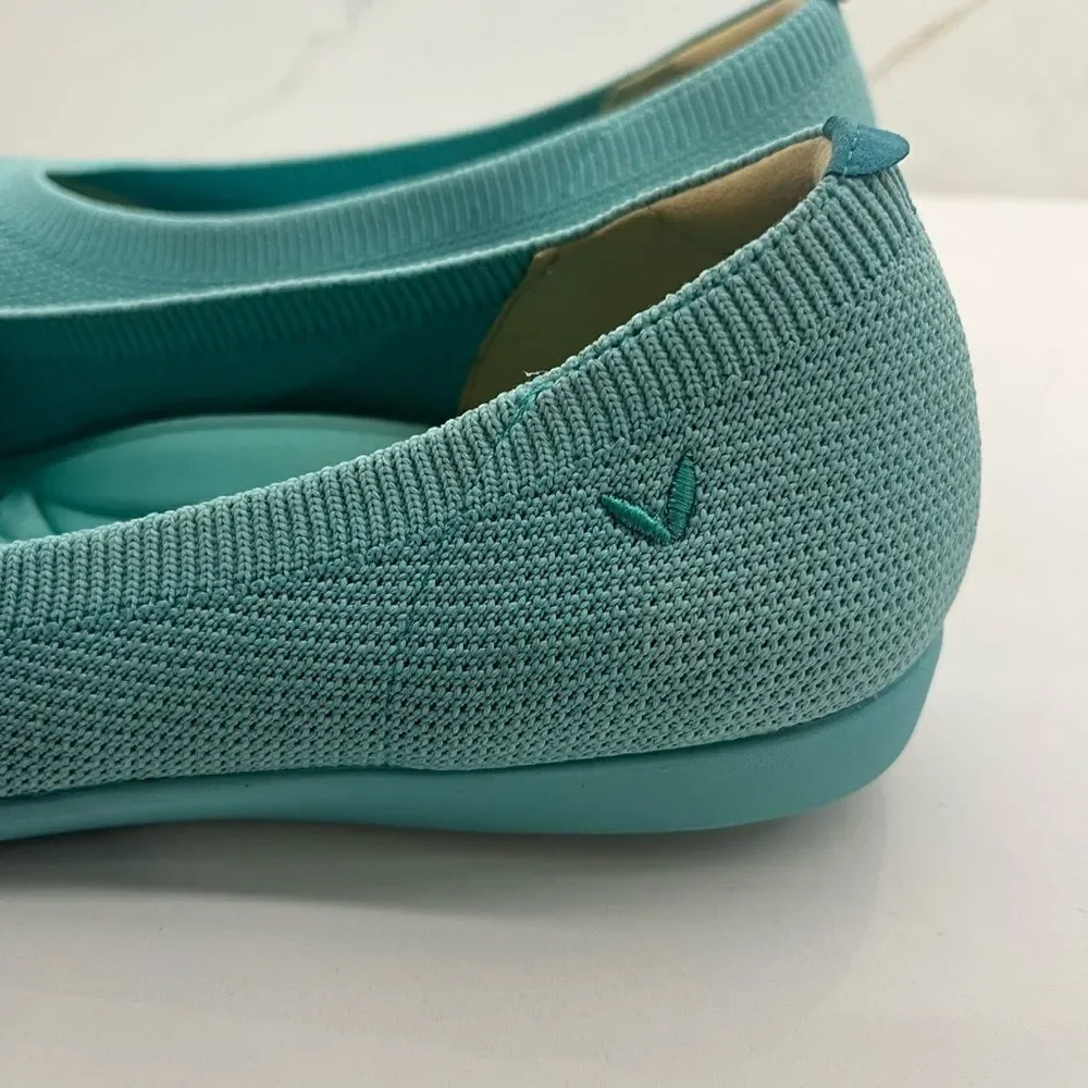 VIVAIA Knit Ballet Flats- Turquoise/Aqua Lightweight Comfort Flats EU39 | US 8.5