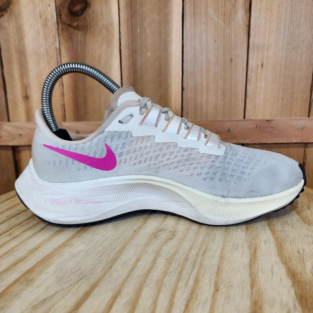 Nike Air Zoom Pegasus 37 Shoes Womens 6 Gray Pink Running Sneakers BQ9647-102