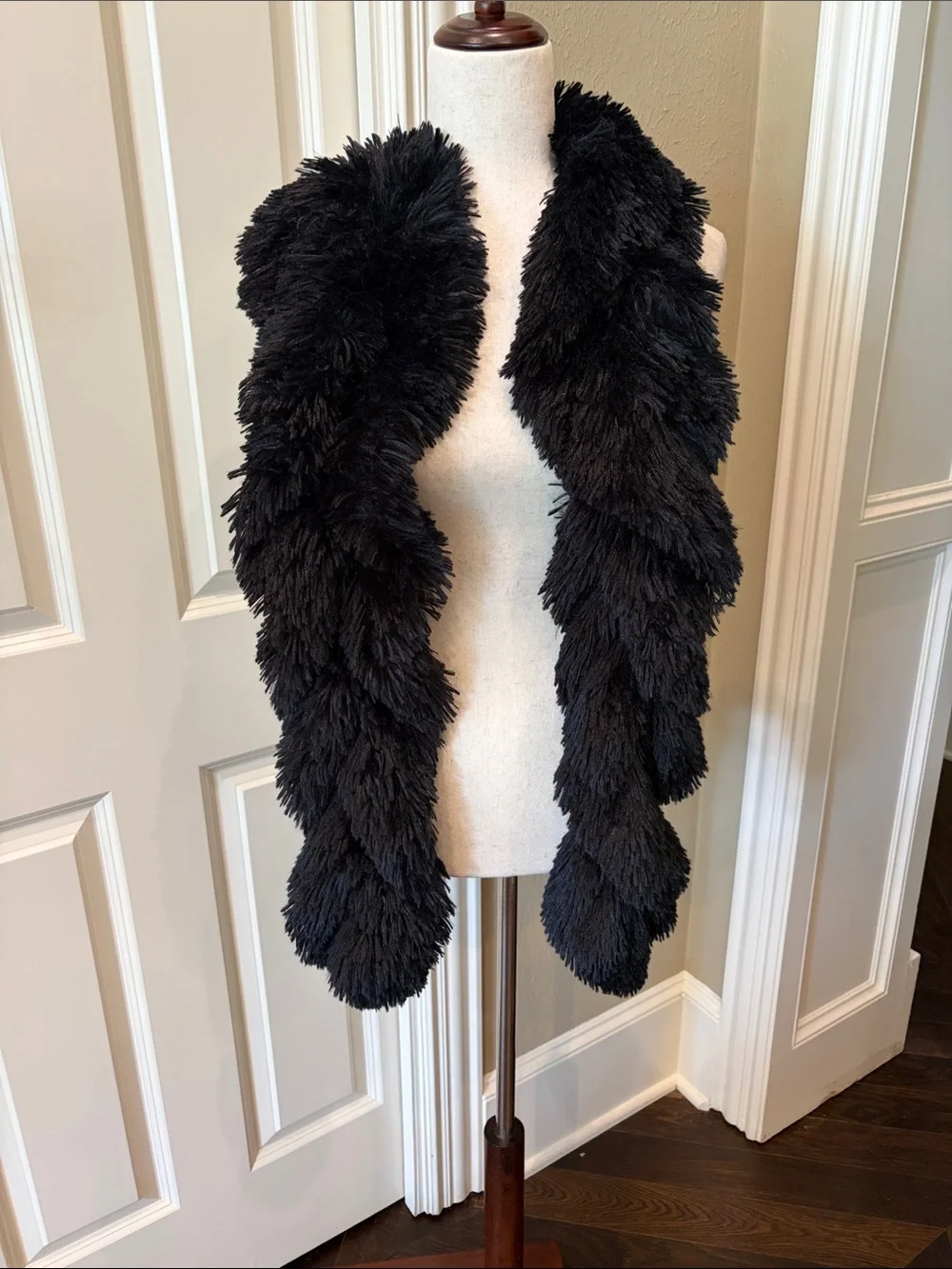 Black Faux Fur Scarf