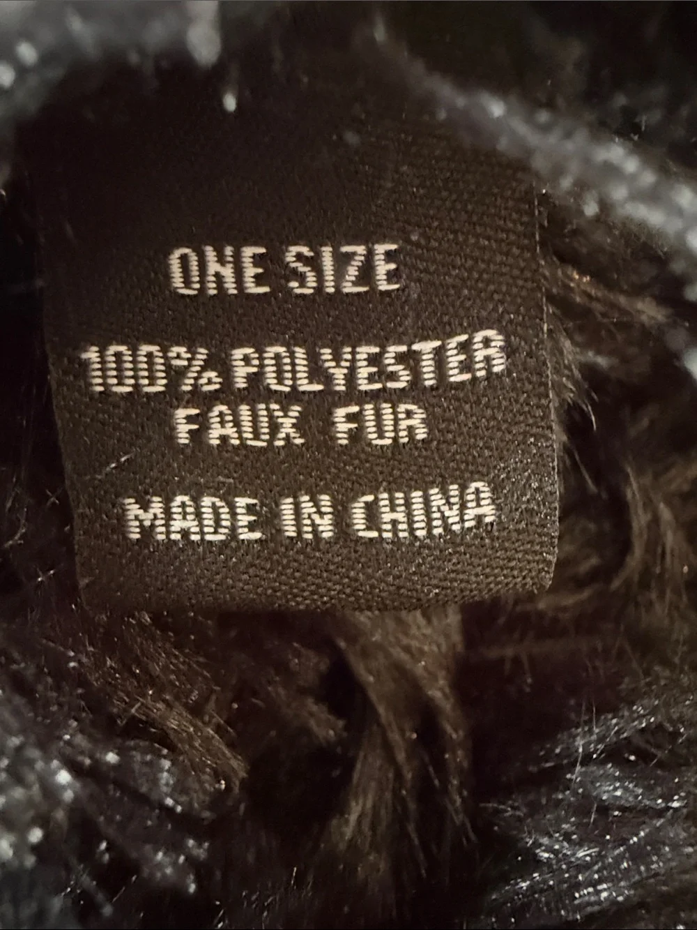 Black Faux Fur Scarf