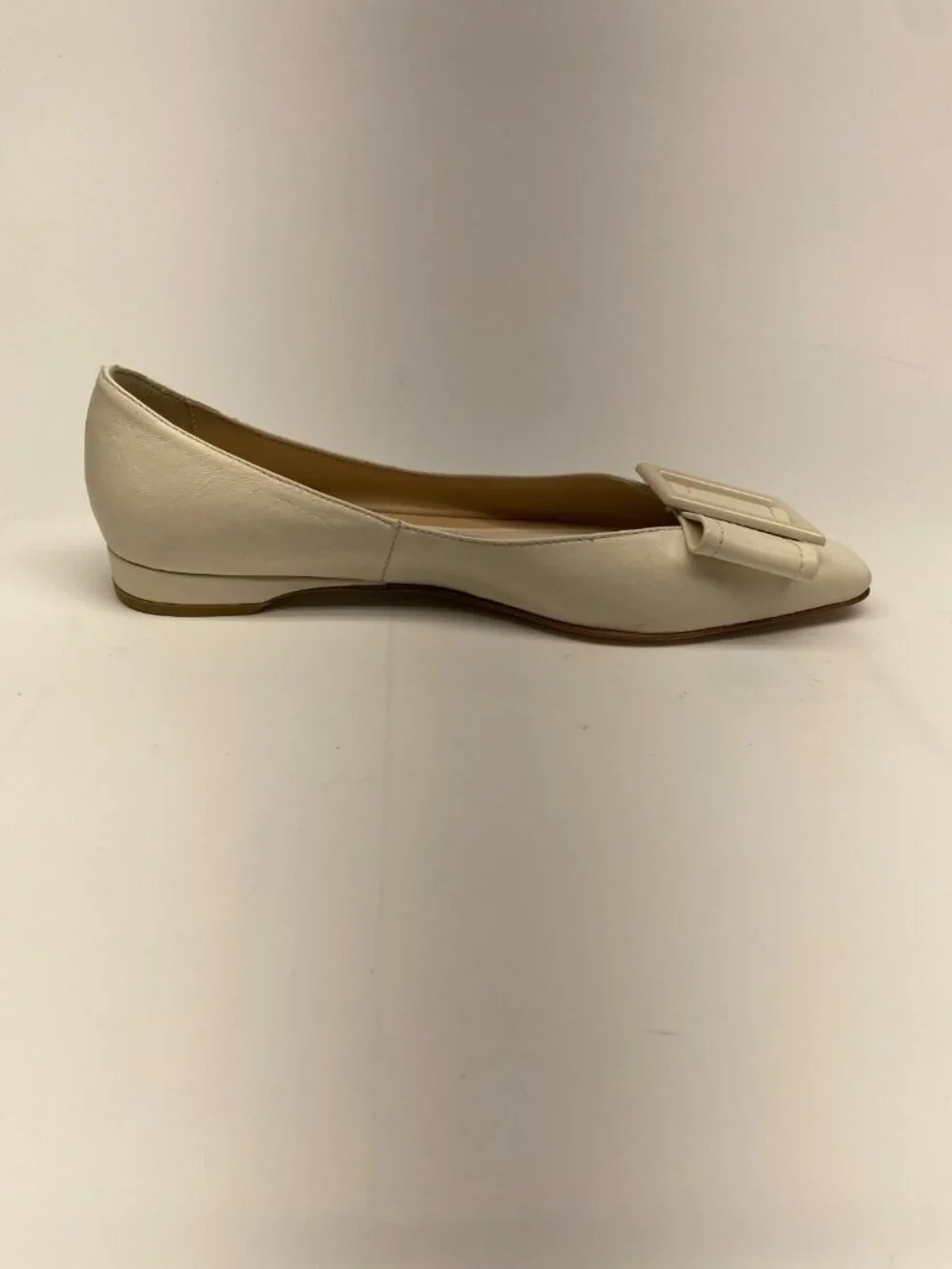 BEAUTIISOLES Women Blair Beige Leather Flat Sz 9.5