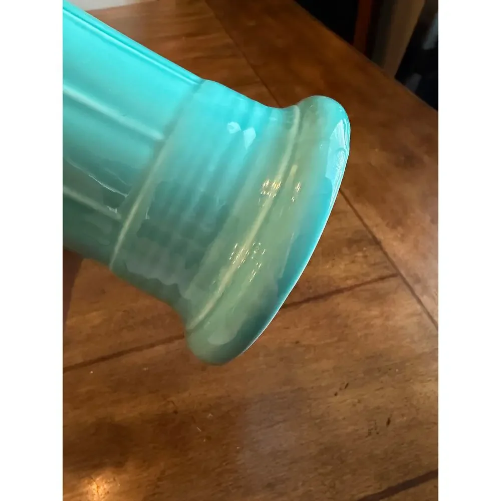 Fiesta turquoise medium vase 9.5” HLC USA ceramic flower vase Fiestaware