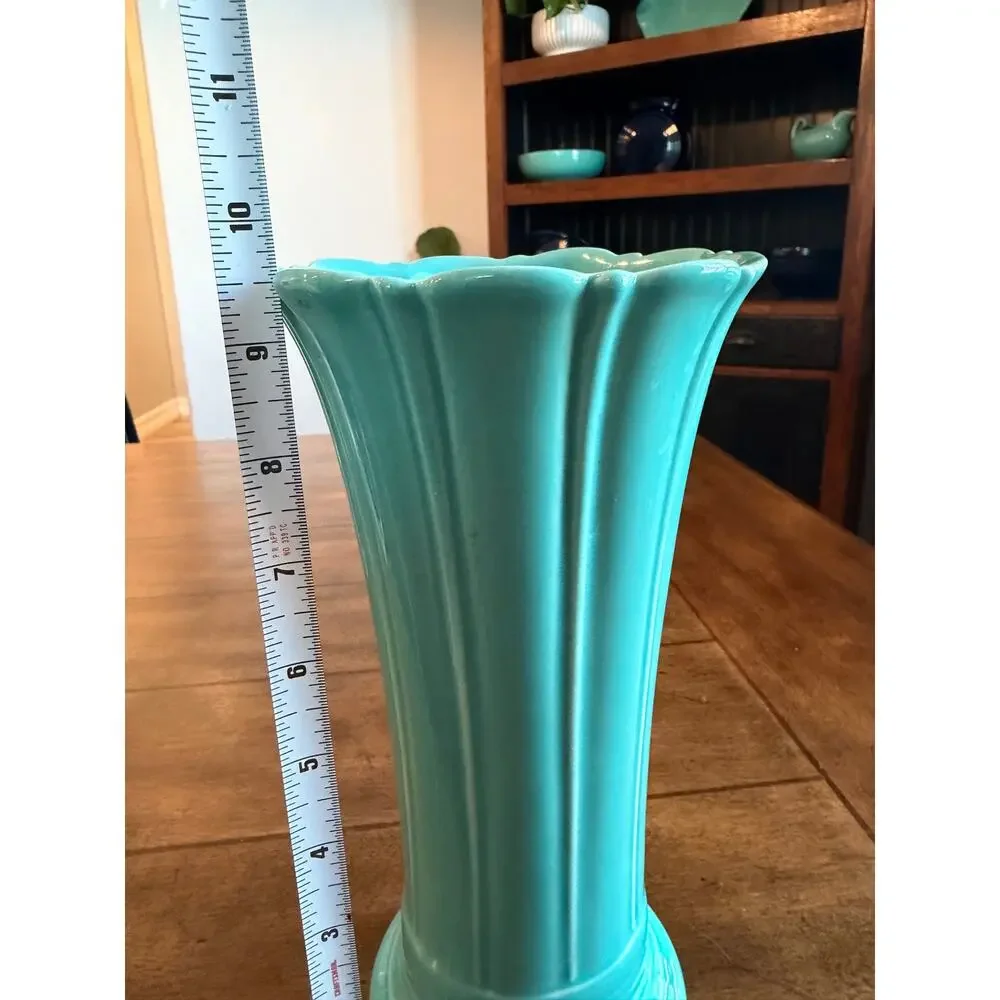 Fiesta turquoise medium vase 9.5” HLC USA ceramic flower vase Fiestaware