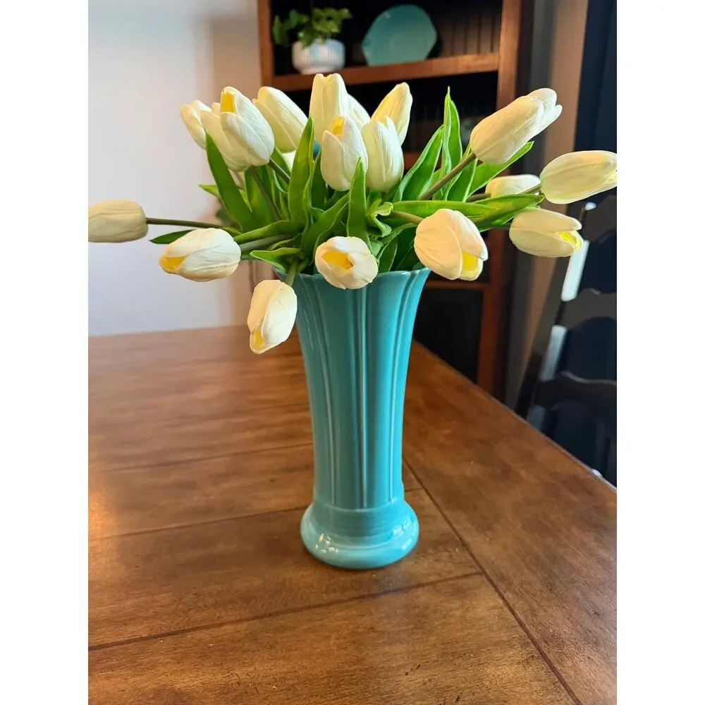 Fiesta turquoise medium vase 9.5” HLC USA ceramic flower vase Fiestaware