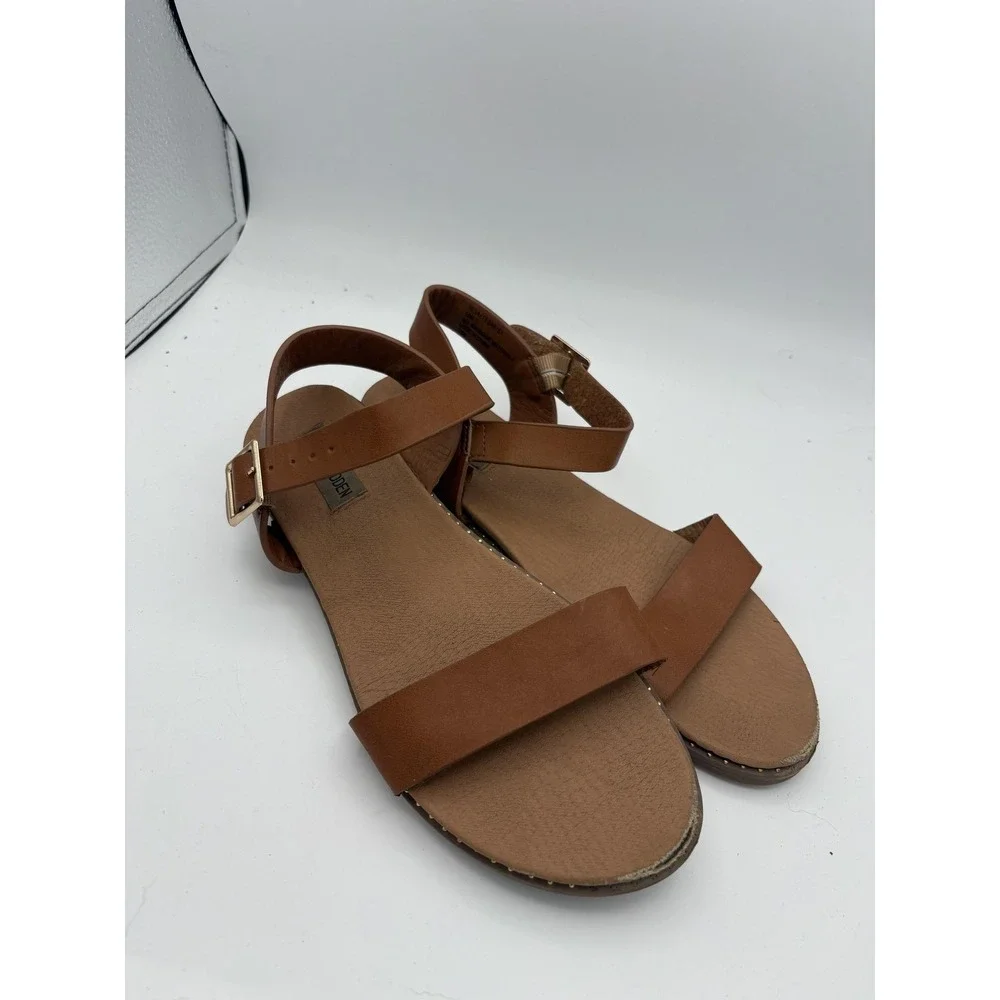 Steve Madden‎ Shoes Womens Size 10 Brown Tesa Strappy Sandals Ankle Strap Flat